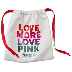 PINK Victoria's Secret White and Red Cosmetic Bag Love More